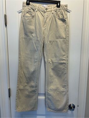 ZARA Light Cream High-Rise Denim Jeans